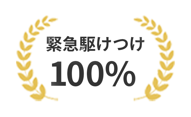緊急駆けつけ 100%